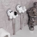 حامل سيليكون لفرش الأسنان مزود بهوك شفط للتعليق علي الحائط