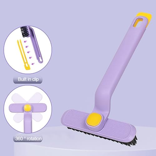 فرشة تنظيف قابلة للدوران 360 درجة مع ملقط لالتقاط الشعر