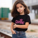 Queen تيشيرت اطفال قطن باللون الاسود