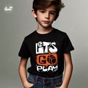 Let's Go Play تيشيرت اطفال قطن باللون الاسود