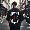 Need For Rave تيشيرت اوفر سايز قطن باللون الاسود