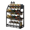 منظم حامل للتوابل وأدوات المطبخ حائطي 4 دور معدن مجلفن مقاوم للصدأ