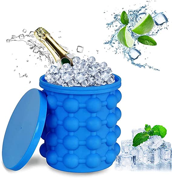 صانع مكعبات ثلج ومبرد للعصائر والمشروبات بغطاء من السيليكون