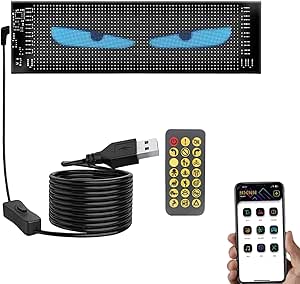 شاشة ليد مرنة قابلة للبرمجة بالموبايل بالوان ار جي بي لنوافذ السيارة مع ريموت تحكم عن بعد