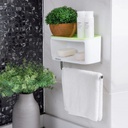 منظم حامل لأدوات الحمام والمطبخ برف وحامل فوطة ايكوكو