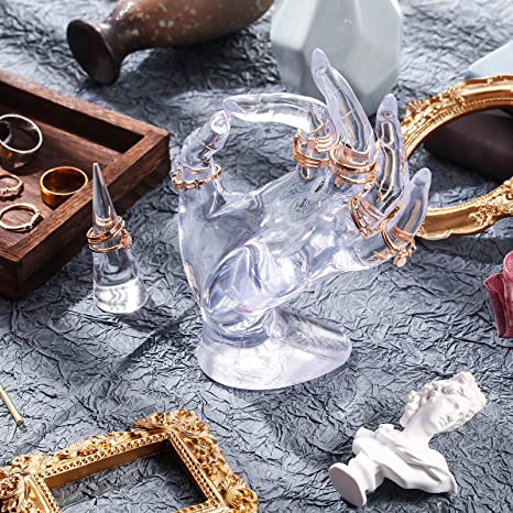 منظم كف يد حامل الخواتم والانسيالات من الاكليريك الشفاف