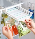 رف تخزين معلق للثلاجة مزود بجزء قابل للسحب مع 10 اكياس بسحاب لحفظ الطعام