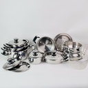 طقم حلل استانليس ستيل للطهي 22 قطعة