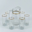 طقم  شربات زجاج 7 قطع لتقديم العصائر والمشروبات