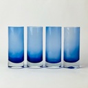 طقم كوبايات زجاج مطلي باللون الازرق _4 قطع