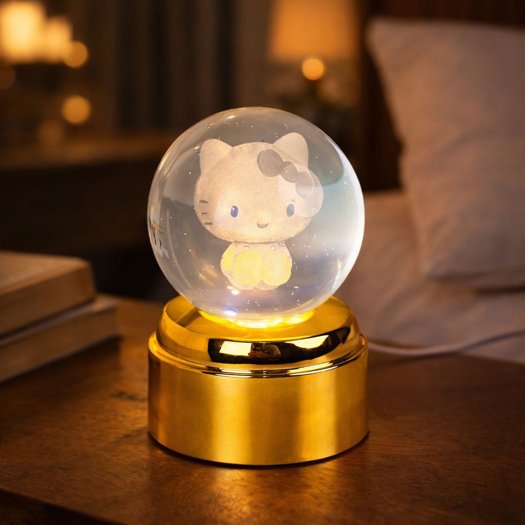 بلورة كريستال ثلاثية الابعاد بتصميمات مختلفة بقاعدة قابلة للفصل