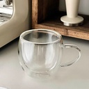 مج زجاج دبل شفاف 150 ملي لشرب وتقديم القهوة والعصائر