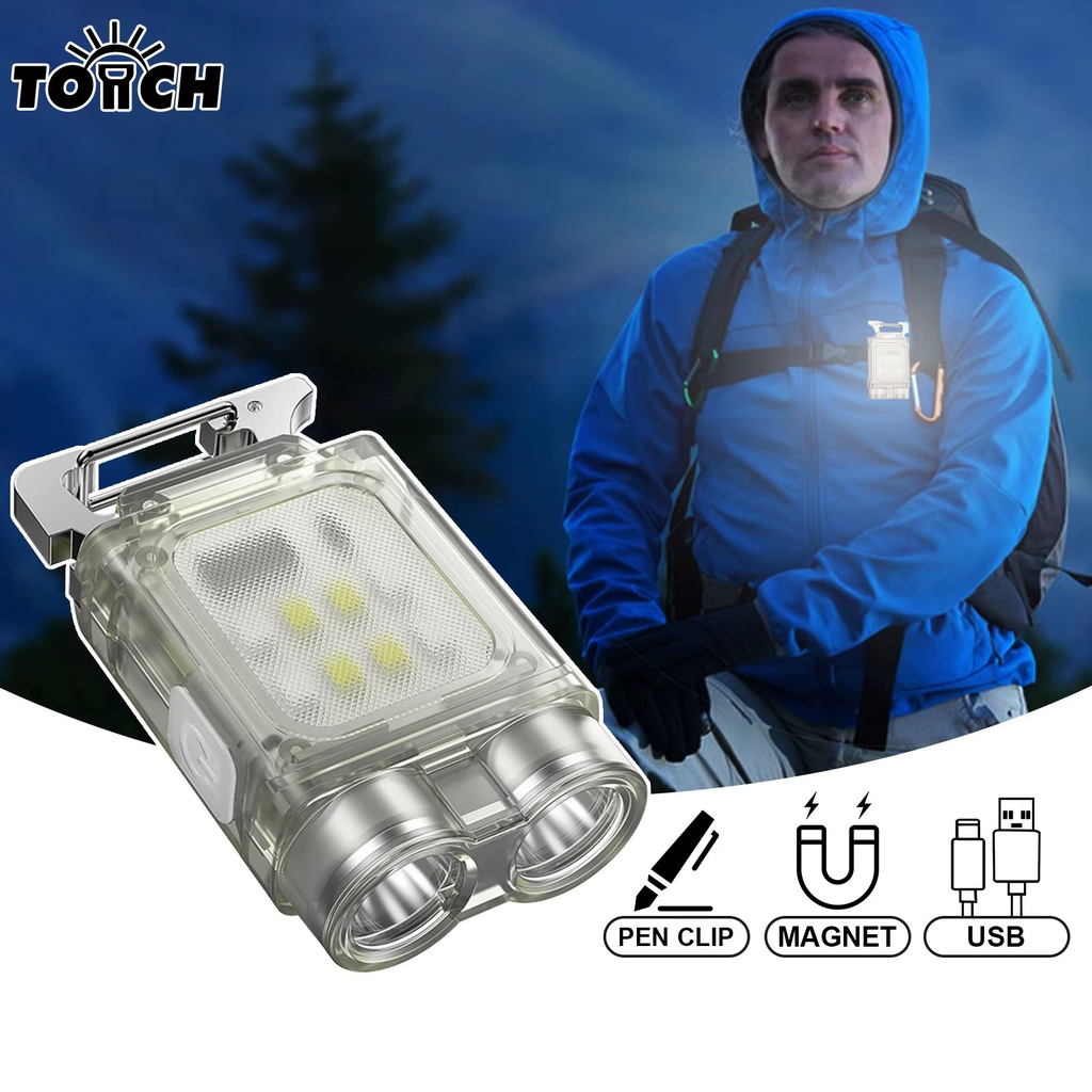 كشاف جيب ميني مغناطيسي مع فتاحة ب 6 الوان اضاءة مختلفة