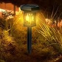 كشاف أرضي لإضاءة الحدائق والممرات يعمل بالطاقة الشمسية قطعتين