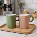 مج بورسلين بيد دائرية وتصميم مضلع أنيق لتناول المشروبات الساخنة واللاتيه300 ملي