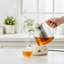 كاتيل بايركس شفاف مع مصفاة داخلية للشاي والاعشاب بسعة 2 لتر