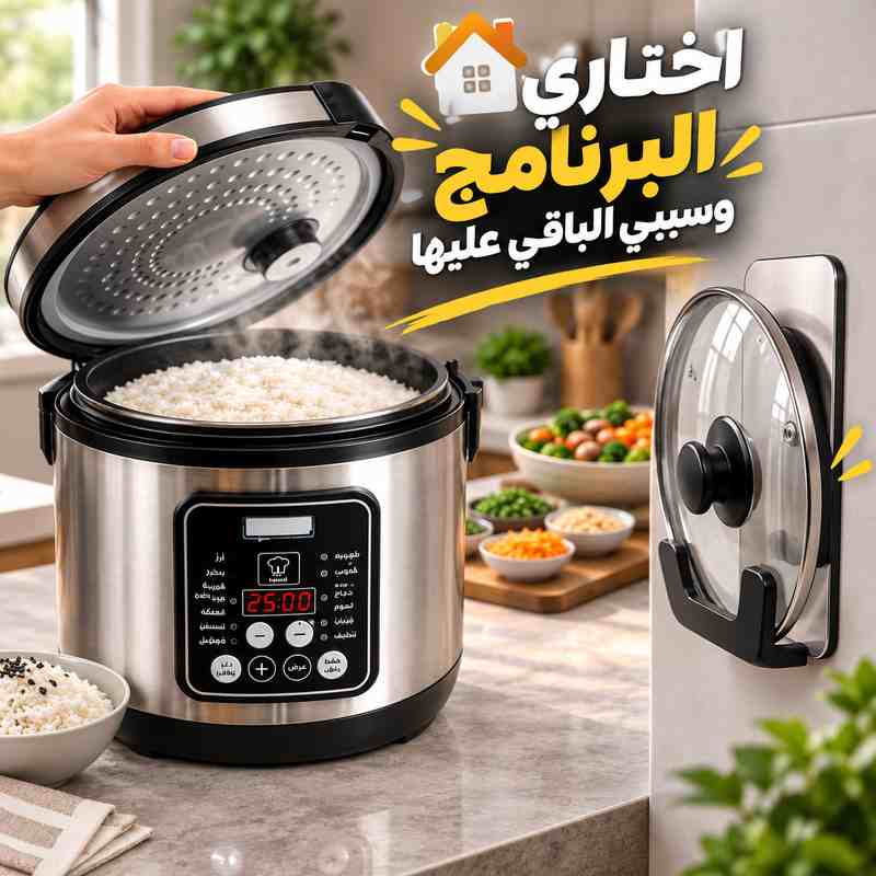 حلة ديجيتال لطبخ الأرز ب 12 برنامج للطهي بسعة 5 لتر وقوة 700 واط