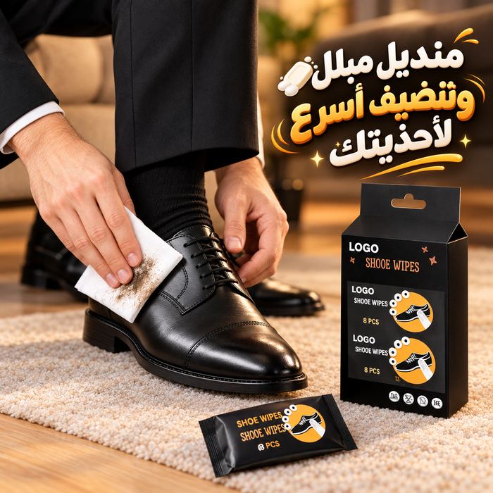 مناديل مبللة لتنظيف وتلميع الأحذية مكون من 64 منديل