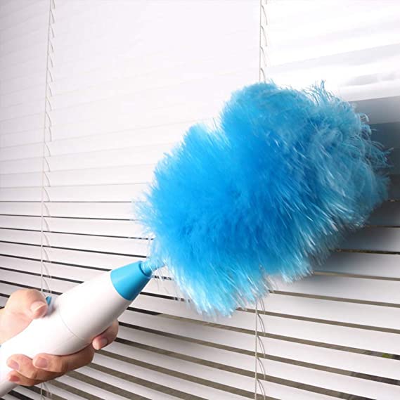 منفضة دوارة برأسين ويد قابله لتعديل الطول لإزالة التراب من الأثاث والحوائط والتحف والستائر