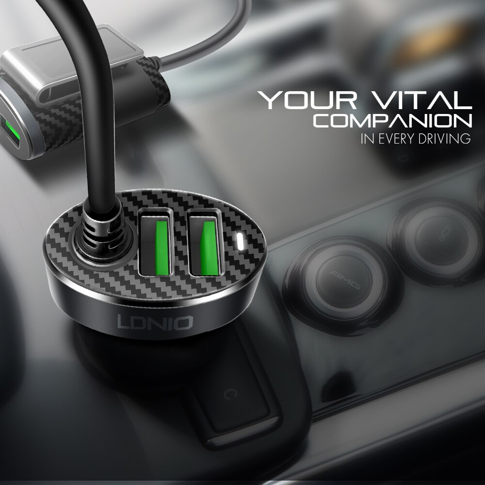 شاحن سيارة سريع بأربع منافذ يو اس بي لجميع الاجهزه