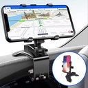 حامل موبايل سيارة يدور 360 درجة مشبك للتثبيت علي التابلوه والمراية والشماسة