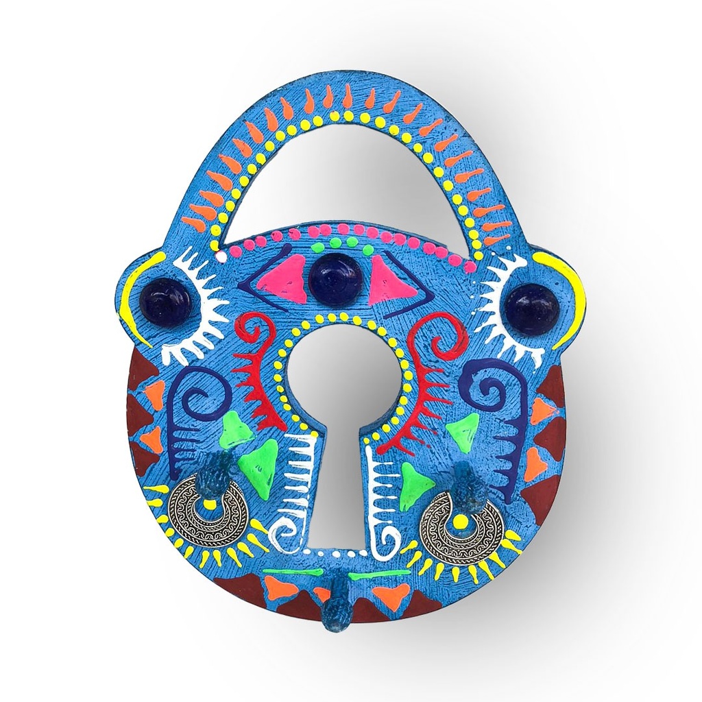 عليقة مفاتيح شكل قفل هاند ميد خشب