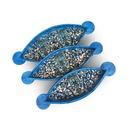 طقم صواني 3 قطع خمسة وخميسة خشب لتقديم المشروبات بيد دائرية