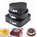 طقم صوانى كيك تيفال كلبس ٣ اشكال دائرى ومربع وقلب