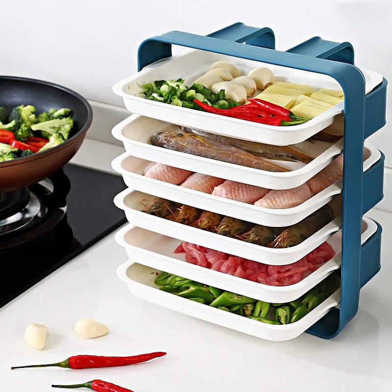 منظم طعام حائط 6 درج للخضروات والفواكه واللحوم