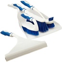 طقم تنظيف 5 في 1 جاروف مع مقشة ومساحة زجاج وفرشتين تنظيف