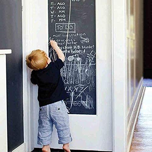 سبورة لوح اسود لاصق للدراسة والعمل والرسم مع 5 طباشير