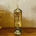 فانوس ومصباح رمضان ذهبي هلال ونجوم مضيء