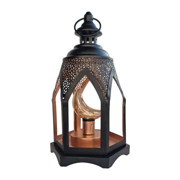 فانوس رمضان برجولة بهلال مضي معدن باللون الاسود