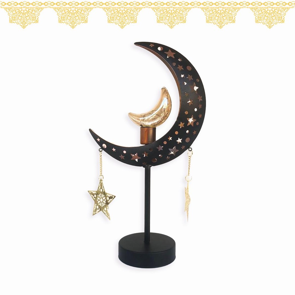 استاند هلال مضئ مزين بنجوم لتجديد ديكور البيت