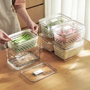 علبة ثلاجة لحفظ وتنظيم الطعام اكليريك مع مصفاه داخلية بغطاء محكم الغلق