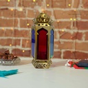 فانوس المصباح السحري المضيئ بزجاج ملون لاجواء رمضانية