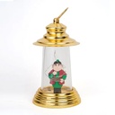 فانوس رمضان فنانيس مضيئ معدن باللون الذهبي