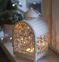 فانوس بيت ورد زجاج ومعدن بالوان مختلفة للاحتفال برمضان