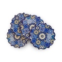 كوستر اكواب سيراميك بأشكال مانديلا زرقاء مبهجة