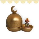 طبق فنانيس فخار مطلي باللون الذهبي