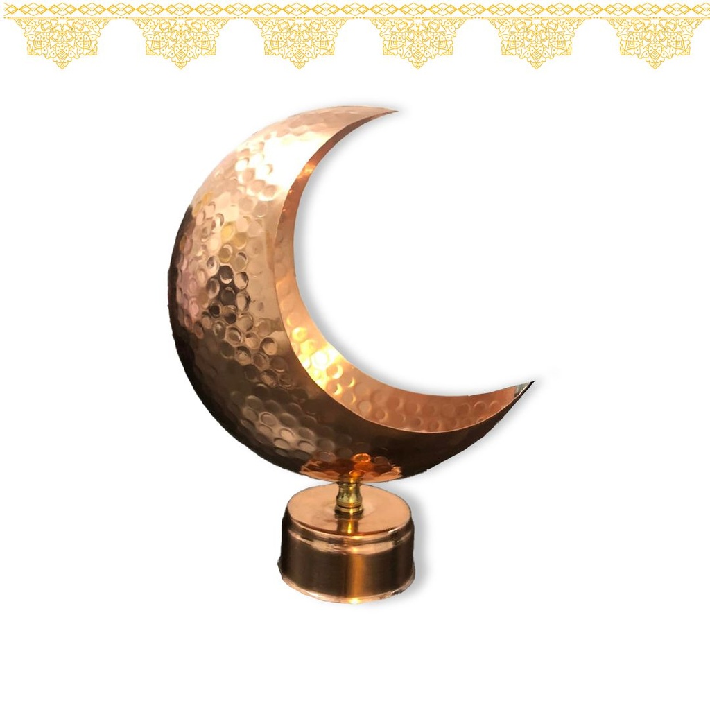 هلال رمضان نحاس احمر بقاعدة لتجديد ديكور البيت