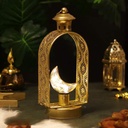 فانوس شباك ذهبي هلال مضيئ لاجواء رمضانية مبهجة