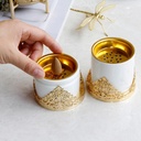 مبخرة سيراميك بقاعدة ذهبية مزخرفة