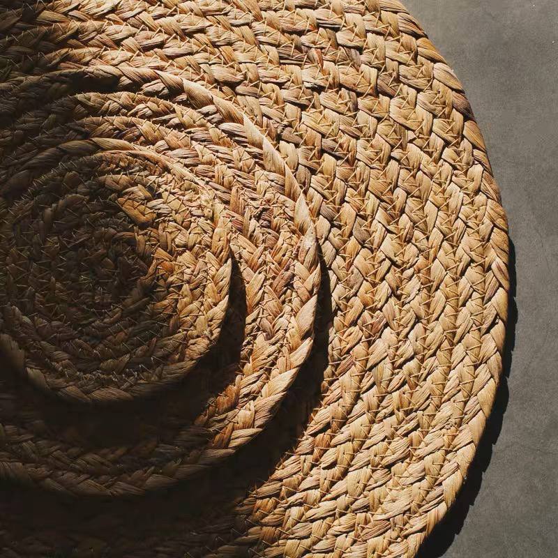 كوستر خوص هاند ميد دائري حامل للاطباق والحلل للسفرة والمطبخ  25 سم