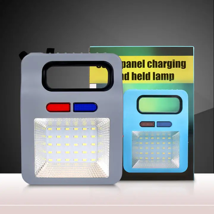 كشاف ومصباح طوارئ يعمل بالطاقة الشمسية والكهرباء