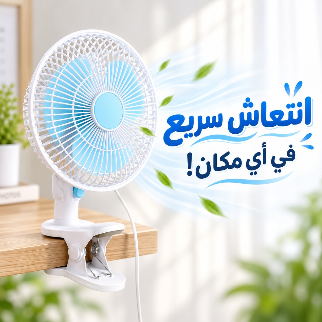 مروحة كهرباء ميني بمشبك للمكتب والمنزل بسرعات مختلفة