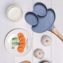 طاسة الومنيوم طبقة جرانيت غير لاصق 3 اقسام علي شكل ضفدع للبيض والسوسيس