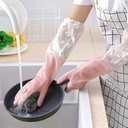 جوانتي كوع وتربروف بتصميم الزهور قابل لإعادة الاستخدام لتنظيف الأطباق والأعمال التنظيفية للمنزل