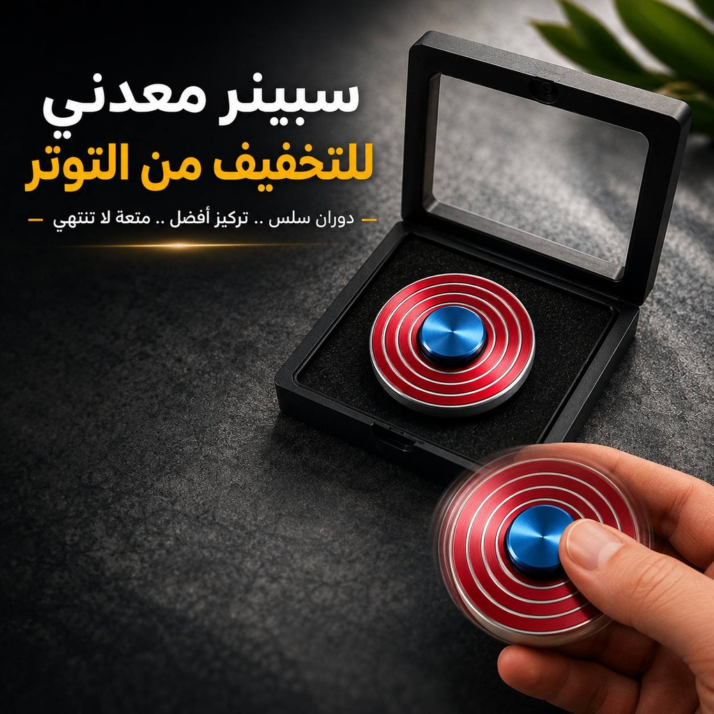 سبينر معدني بتصميم درع متعة تدور بين إيديك