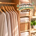 طقم شماعات خشب لتنظيم وتعليق الملابس داخل الدولاب قطعتين